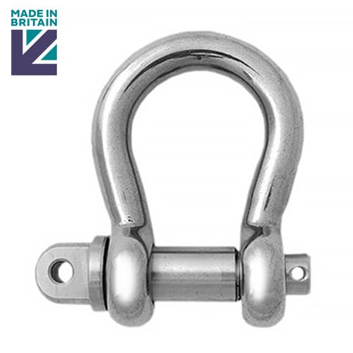 Stainless Steel Lifting Bow Shackle - PH High Tensile - Long Safety Pin